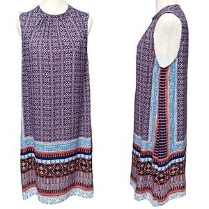 DR2 Sleeveless Boho Chiffon Shift Dress with Pockets size Large